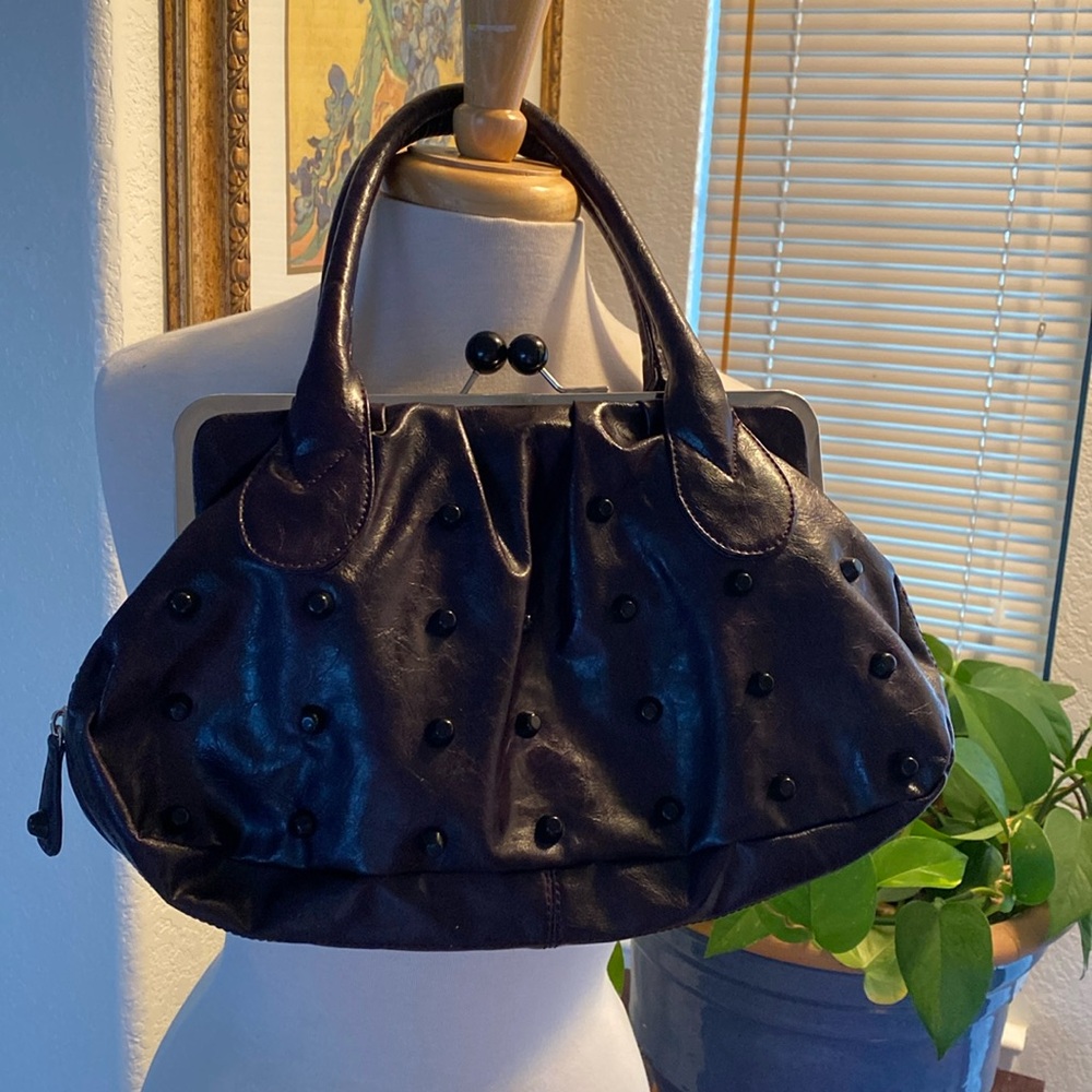 Susan Nichole Purple studded handbag